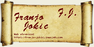 Franjo Jokić vizit kartica